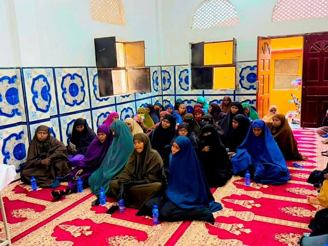 Women attending a lecture at Mama Habiba School in Faanoole, Kismayo
